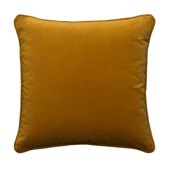 Villandry Mustard, Sustainable Feather, Cushion, 55cm x 55cm - Andrew Martin Velvet Plain thumbnail