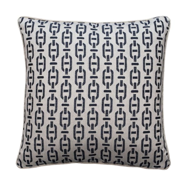 Burlington Navy, Sustainable Feather, Cushion - Andrew Martin Sophie Paterson Cotton Blend & Linen Blend Geometric thumbnail