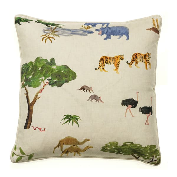 Noah Multi, Sustainable Feather, Cushion, 55cm x 55cm - Andrew Martin Holly Frean Eco-conscious & Linen Blend & Viscose Blend Animal thumbnail