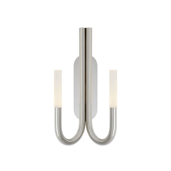 Rousseau Double Wall Light Nickel, Wall Light, Polished Nickel/Crystal - Andrew Martin thumbnail