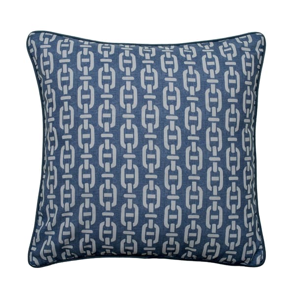 Burlington Navy Outdoor, Hollowfibre, Outdoor Cushion, 55cm x 55cm - Andrew Martin Sophie Paterson Geometric thumbnail