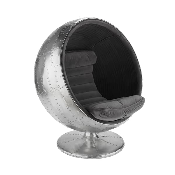 Pod Chair Spitfire, Chair, Silver/Grey/Metallic - Andrew Martin Velvet thumbnail