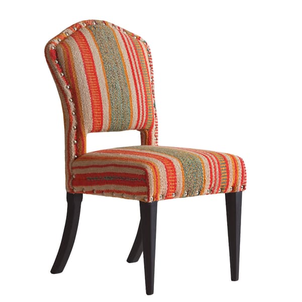 Bacall Jnr Dining Chair Andean, Dining Chair, Green/Multicoloured/Orange - Andrew Martin Wool thumbnail