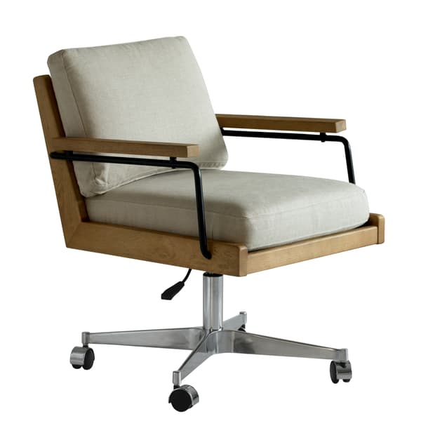Malik Desk Chair, Desk Chair, Light Neutral - Andrew Martin Other Fabric thumbnail