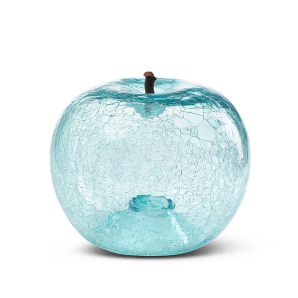 Apple Aquamarine Crackled, Apple Sculpture, 20cm x 16cm - Andrew Martin thumbnail