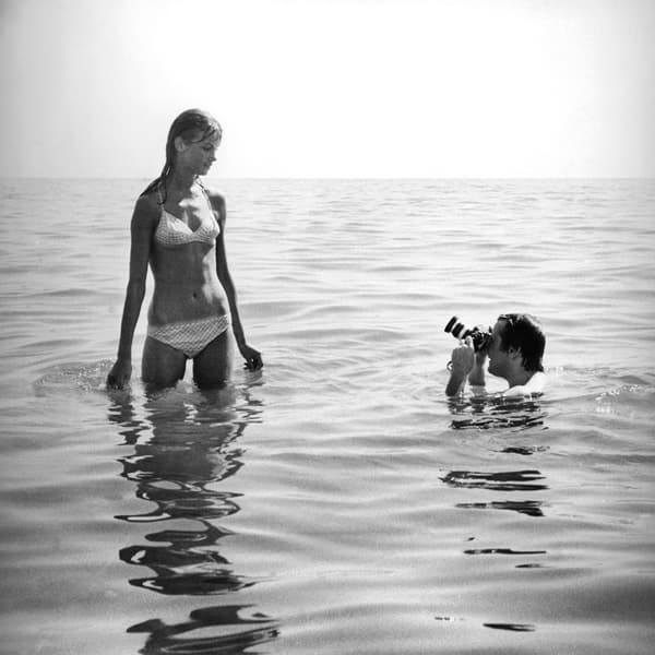 Shrimp At Sea - Jean Shrimpton, Photographic Artwork, Black & White - Andrew Martin thumbnail