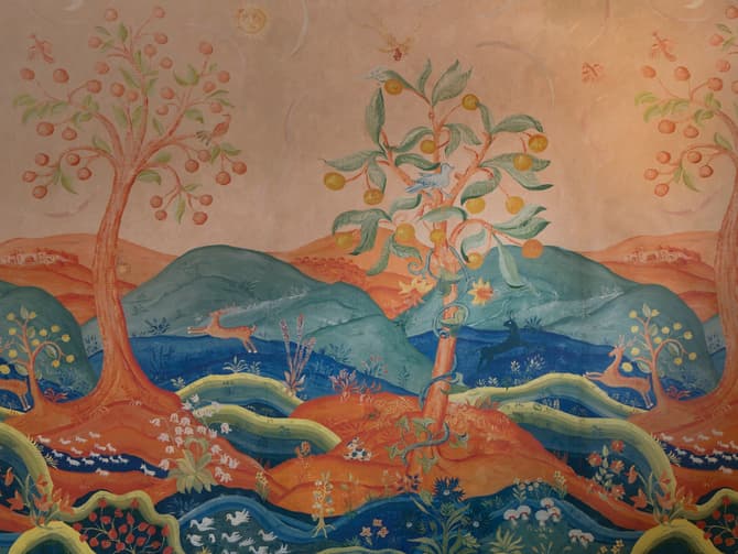 Mural wallpaper from Kit Kemp