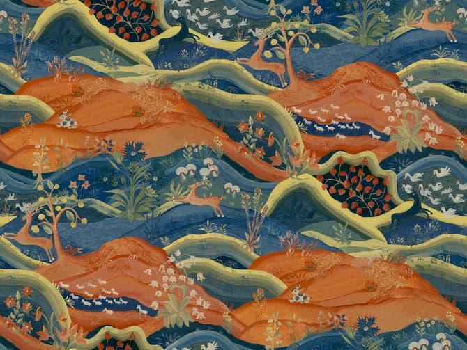 vibrant mural wallpaper from kit kemp