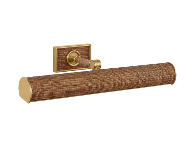rattan and brass picture light