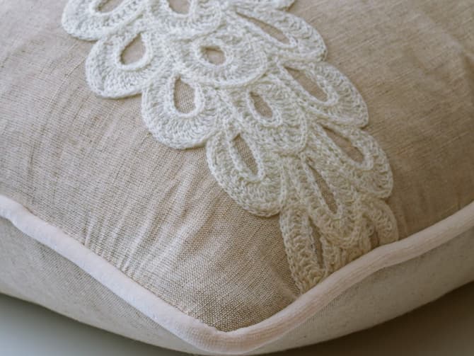 Calm tropical embroidery cushion
