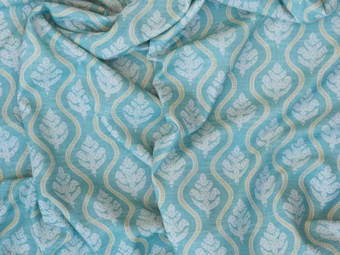 Small-scale botanical print fabric
