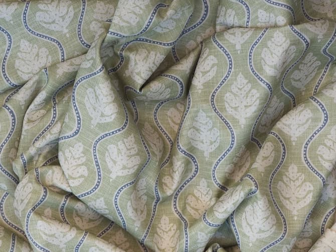 Small-scale botanical print fabric
