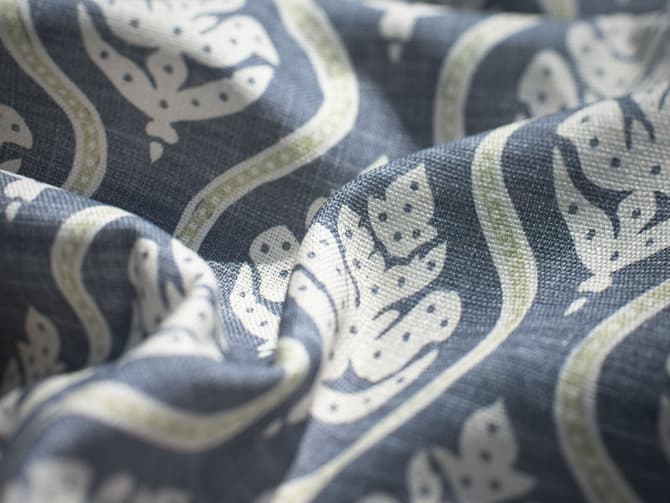 Small-scale botanical print fabric