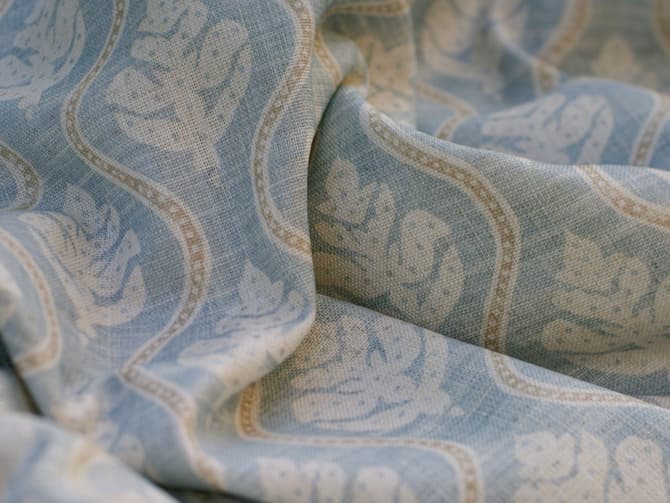 Small-scale botanical print fabric