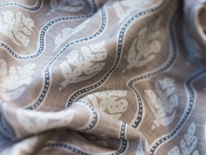 Small-scale botanical print fabric
