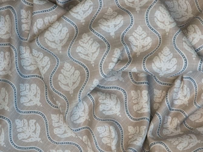 Small-scale botanical print fabric