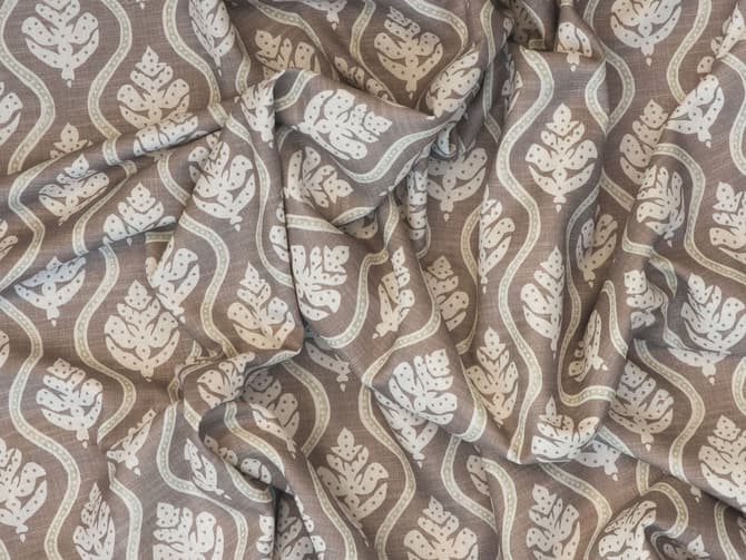 Small-scale botanical print fabric