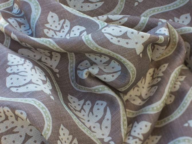 Small-scale botanical print fabric