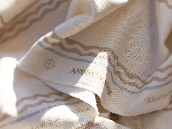 Cool striped linen-blend fabric