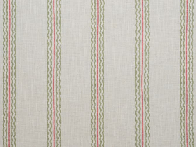 Green striped linen-blend fabric
