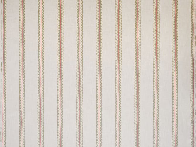 Green striped linen-blend fabric