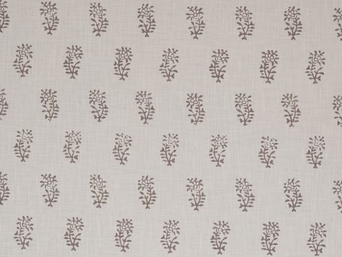 Brown botanical motif on beige