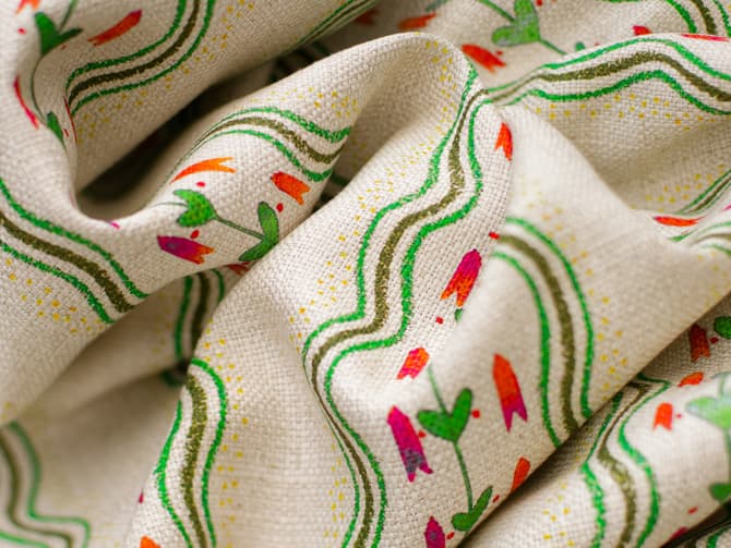 Hand-drawn stripes in uplifting greens