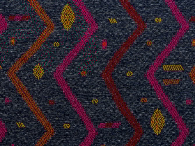 Jacquard weave in indigo
