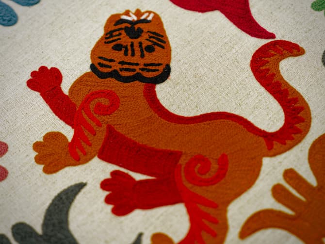 Vibrant Embroidery on Linen