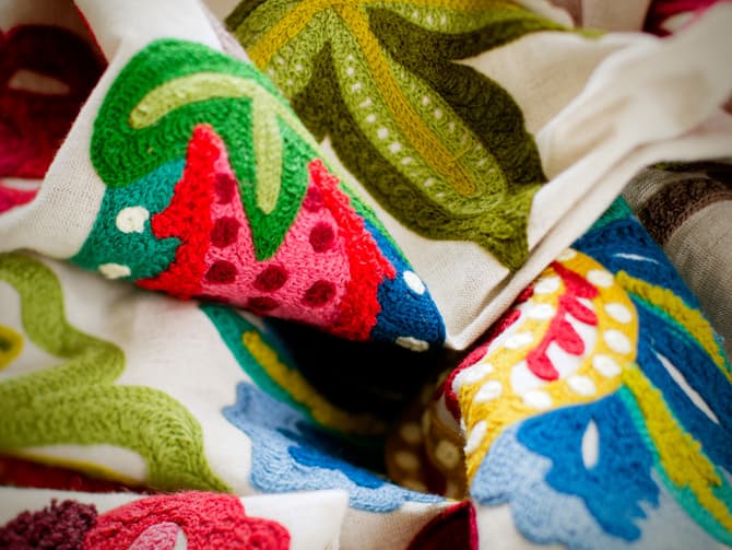 Vibrant tropical embroidery