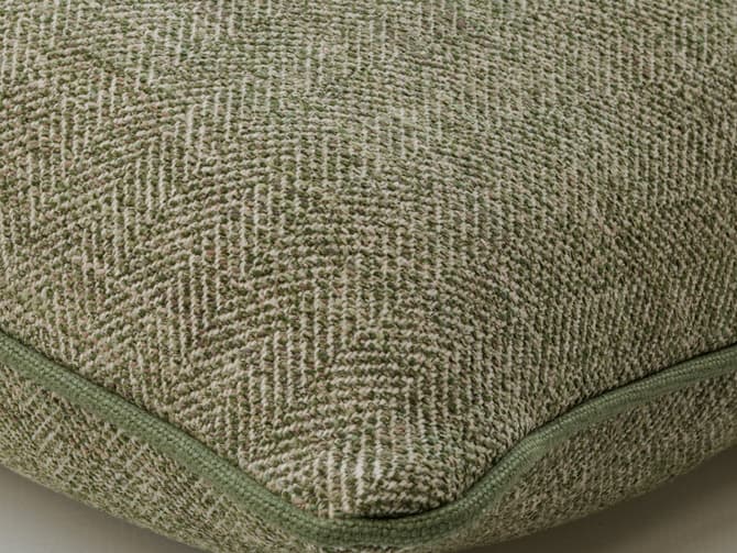 Cushion with herringbone weave in zucchini