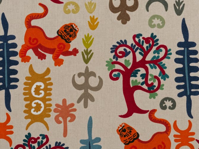 Vibrant Embroidery on Linen