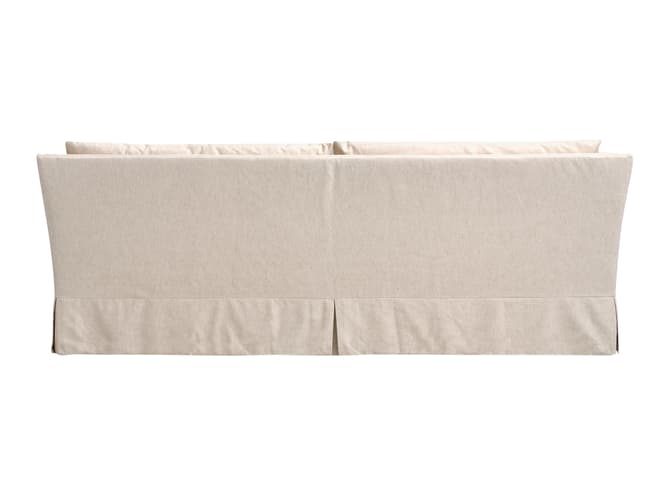 Relaxed slipcover sofa in cream basket weave