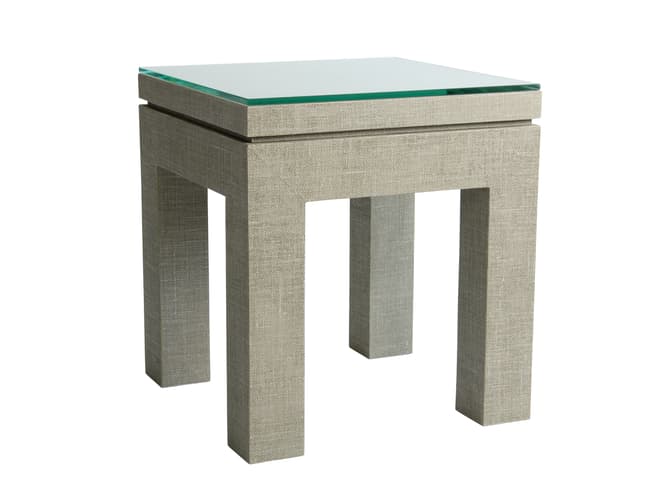 glass topped side table
