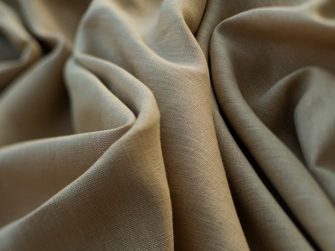 100% linen, hessian-toned plain