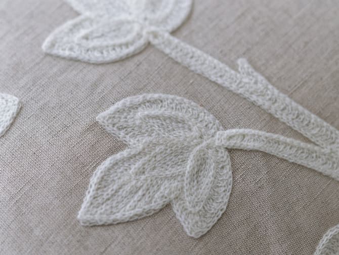 Calm tropical embroidery cushion