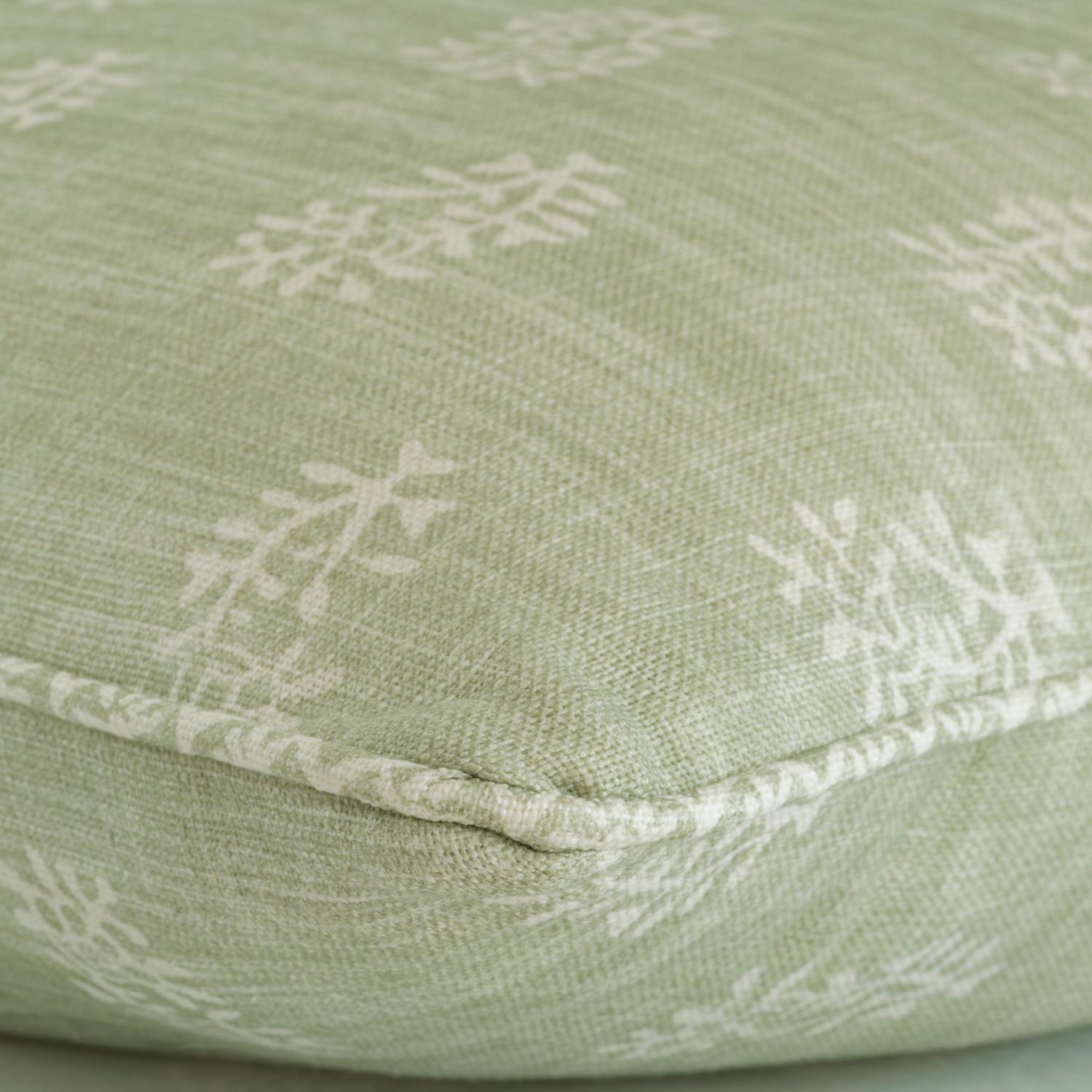 Thyme Fennel Sustainable Feather Cushion 55cm X 55cm - Andrew Martin Linen Linen Blend Floral Small Prints