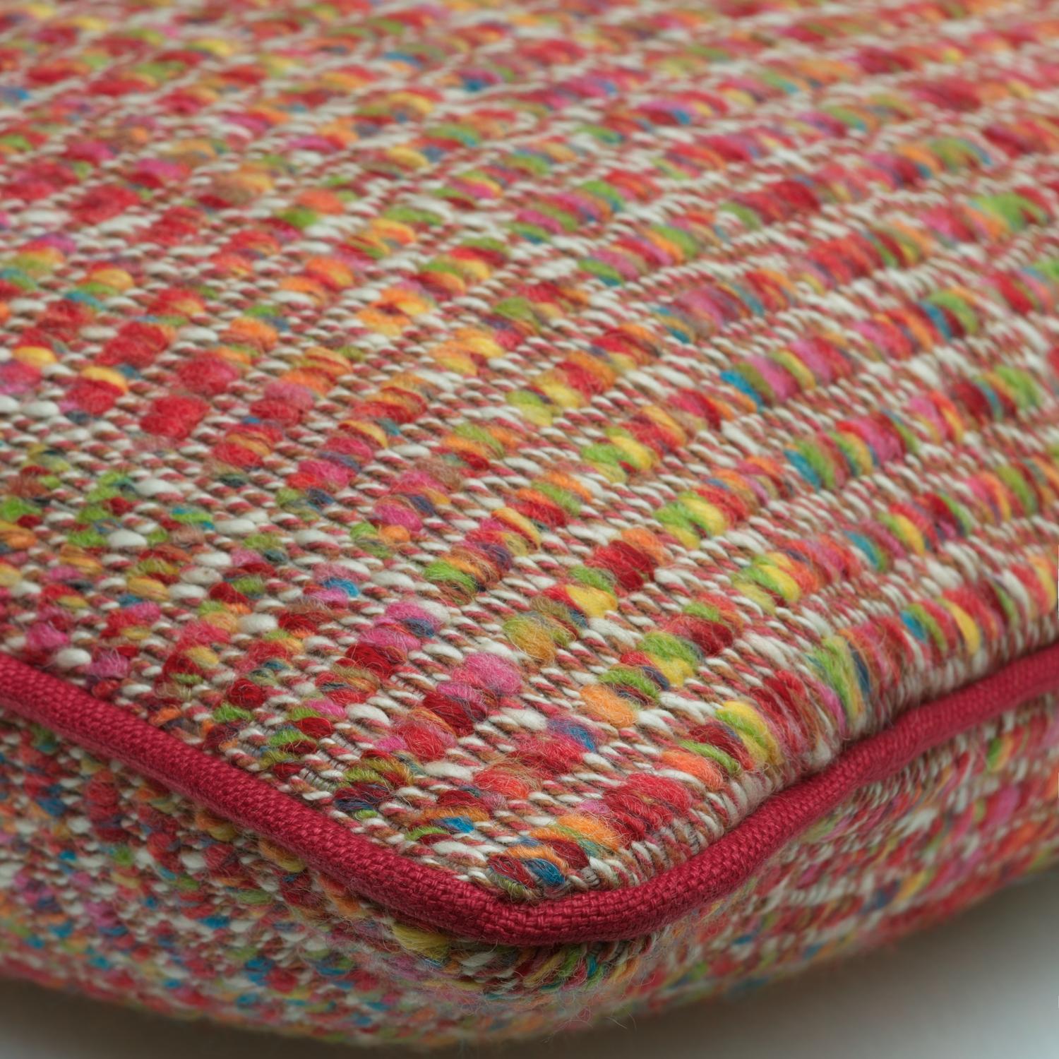 Sorrento Multi Sustainable Feather Cushion 55cm X 40cm Multicoloured - Andrew Martin Chenille Weave