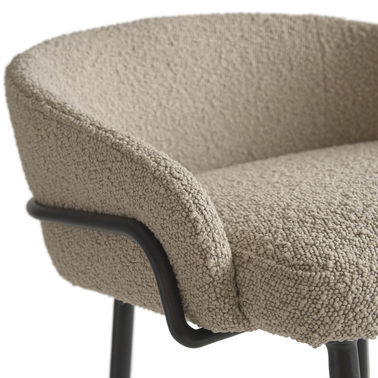 Cara Bar Stool Bar Stool Bronze Brown Dark Neutral - Andrew Martin Boucle Other Fabric