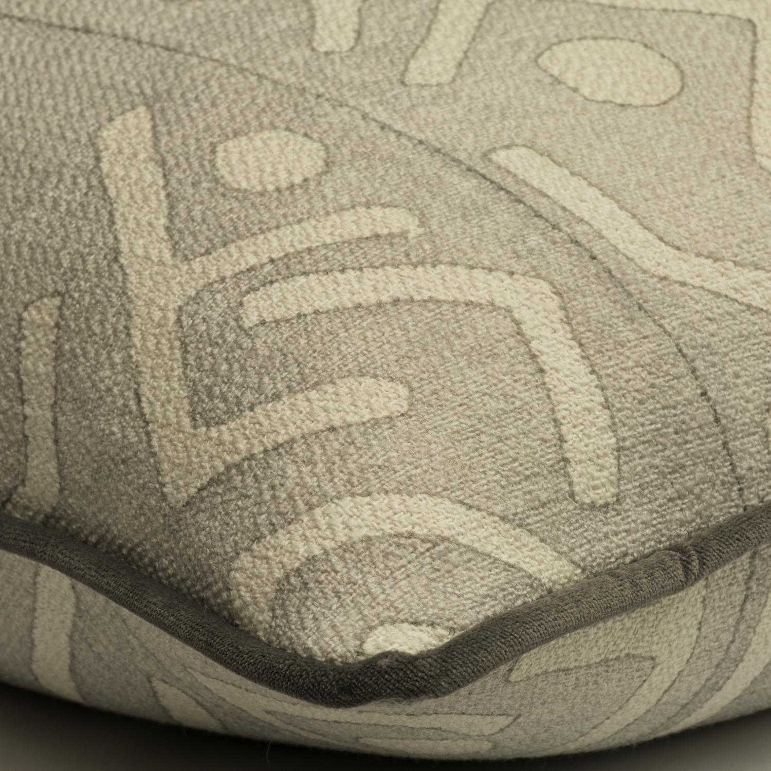 Trojan Smoke Outdoor Hollowfibre Cushion 55cm X 55cm - Andrew Martin Geometric