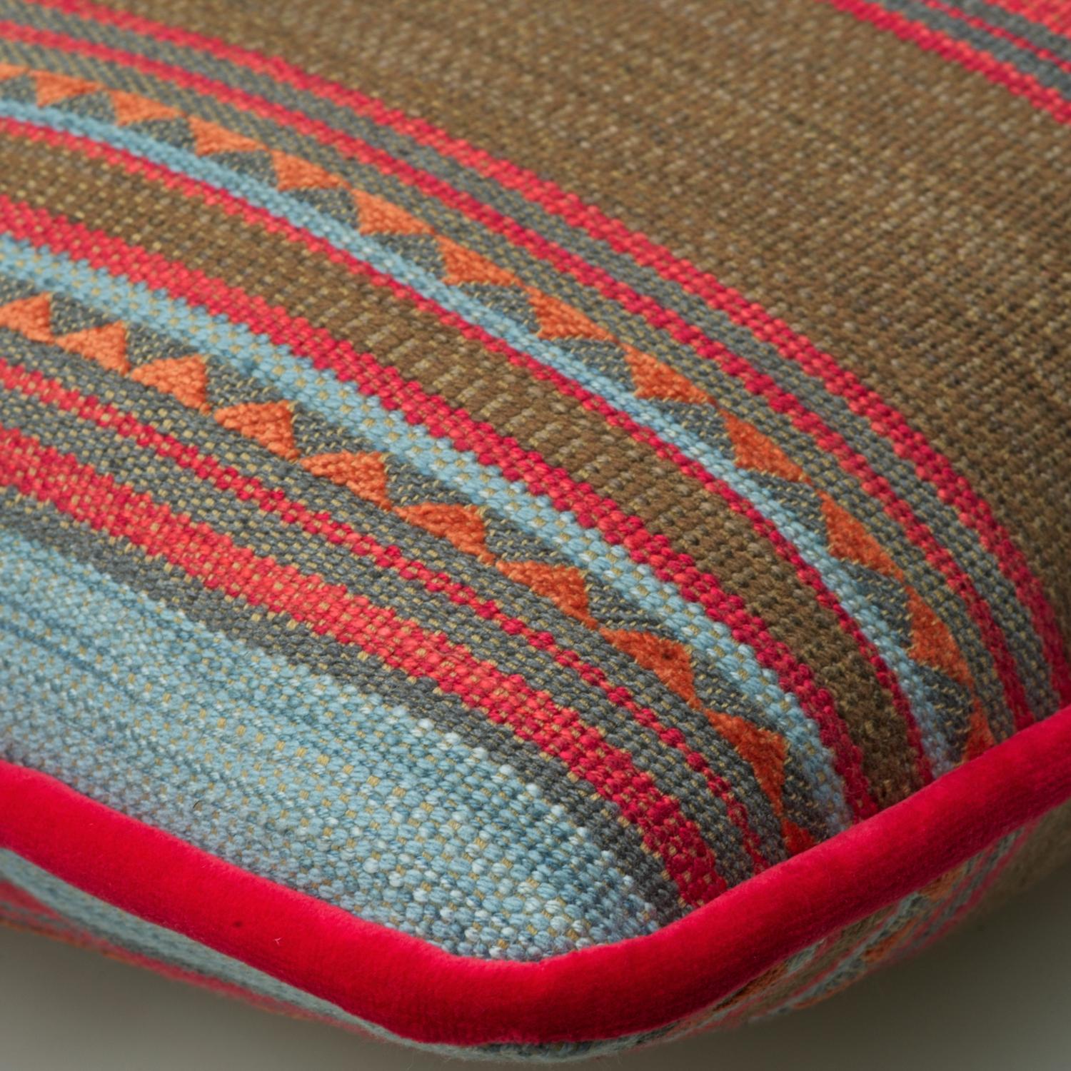 Las Salinas 3 Sustainable Feather Cushion 55cm X 40cm - Andrew Martin Cotton Blend Kilim Stripe