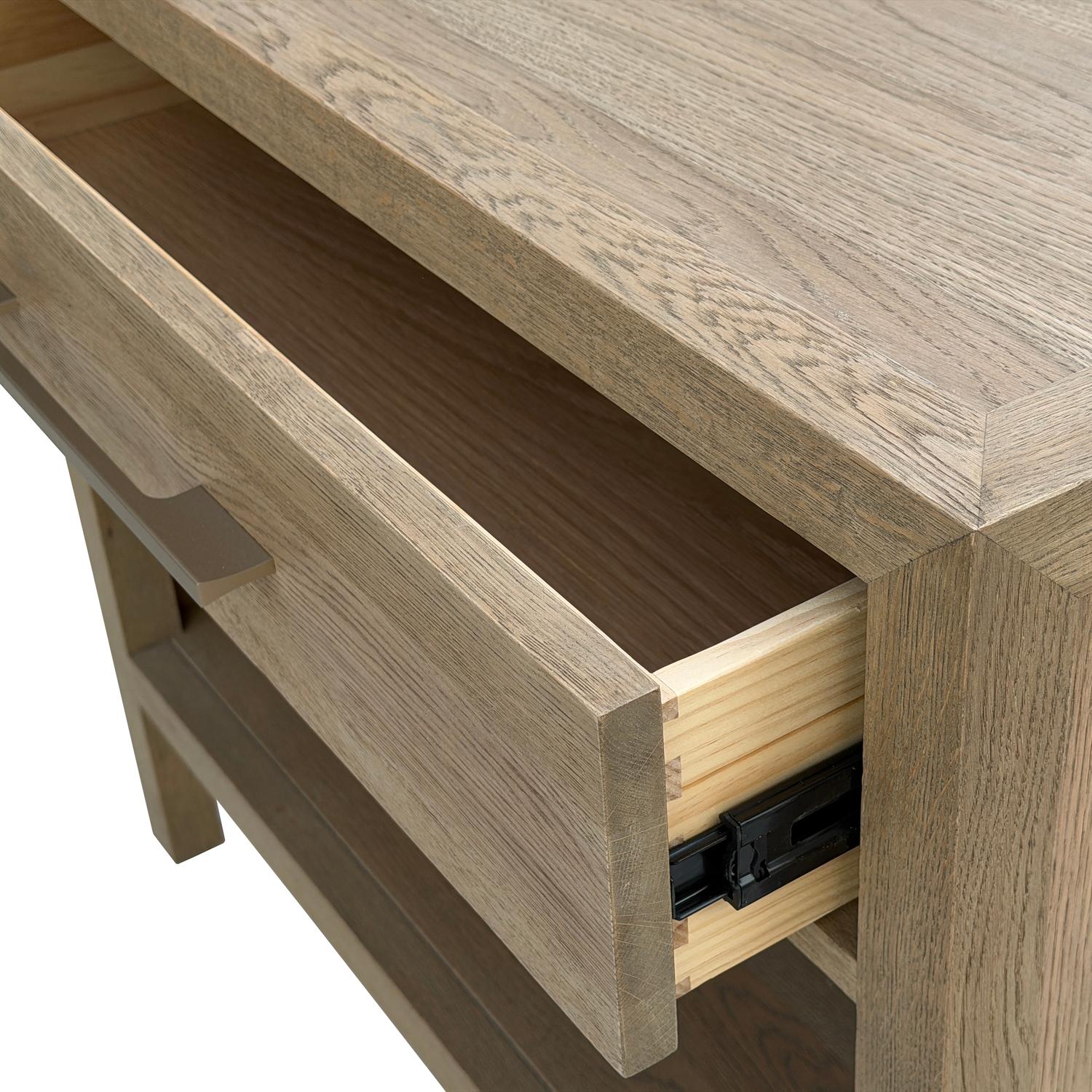 Eliot Bedside Table Weathered Oak Side Table Large - Andrew Martin