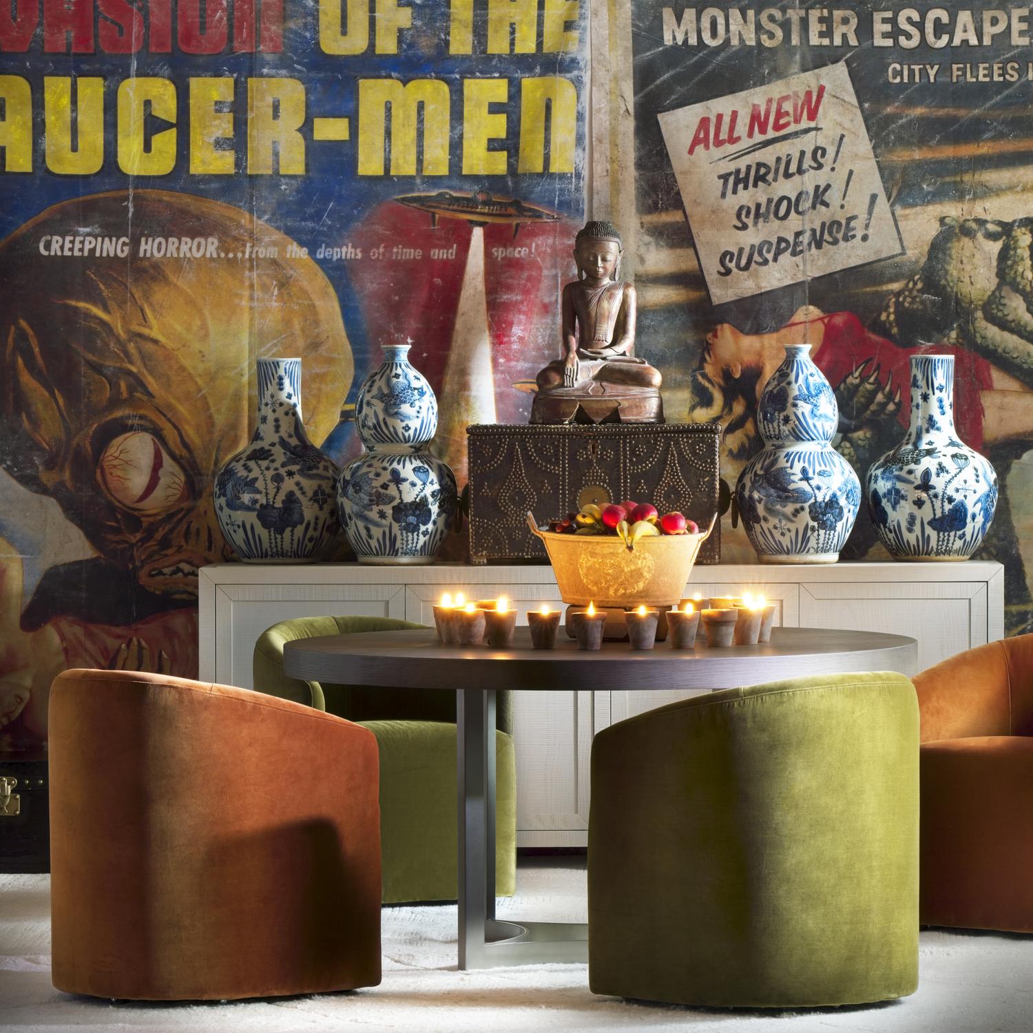 Alto Dining Chair Velvet Olive Dining Arm Chair - Andrew Martin