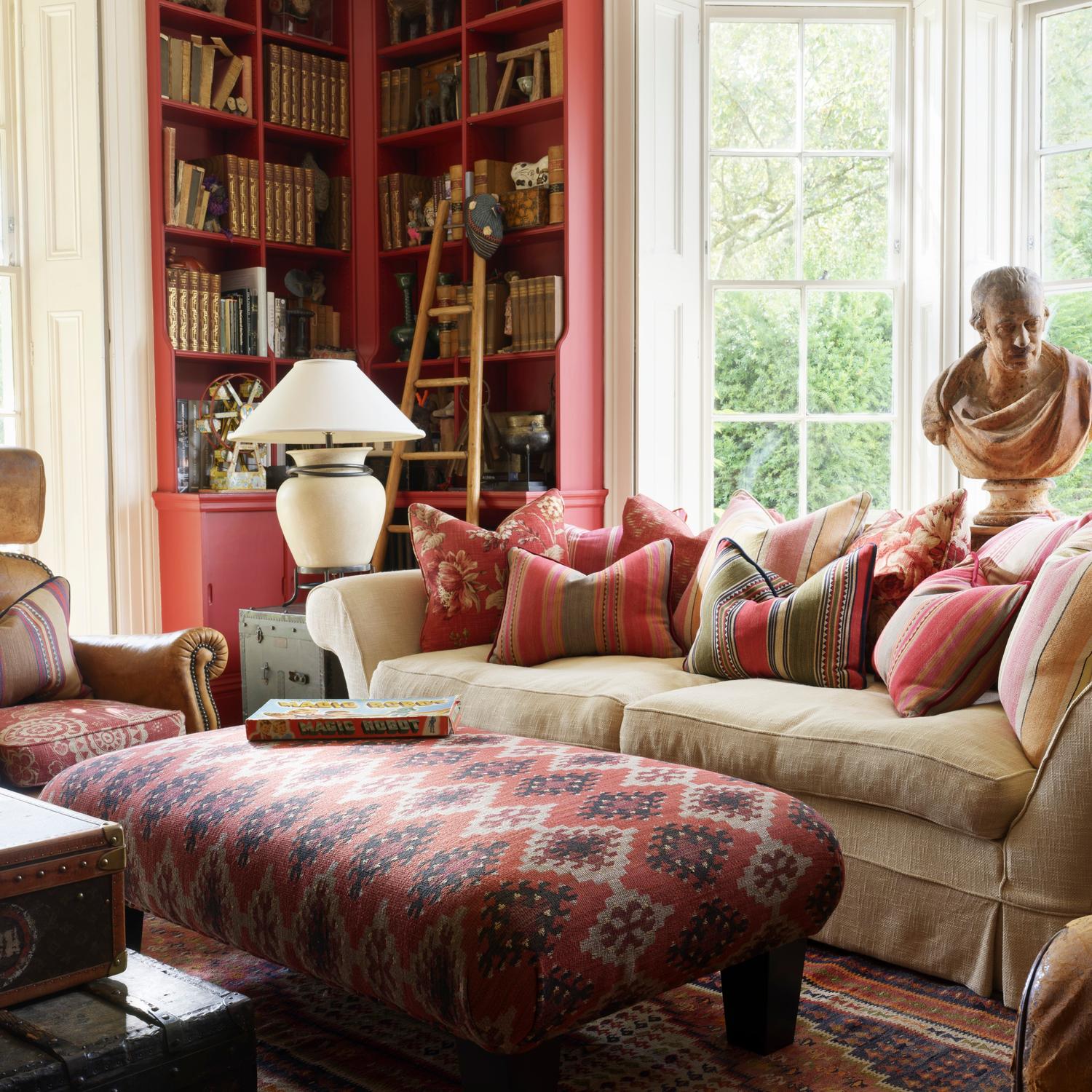 Las Salinas 2 Sustainable Feather Cushion 55cm X 40cm - Andrew Martin Cotton Blend Kilim Stripe