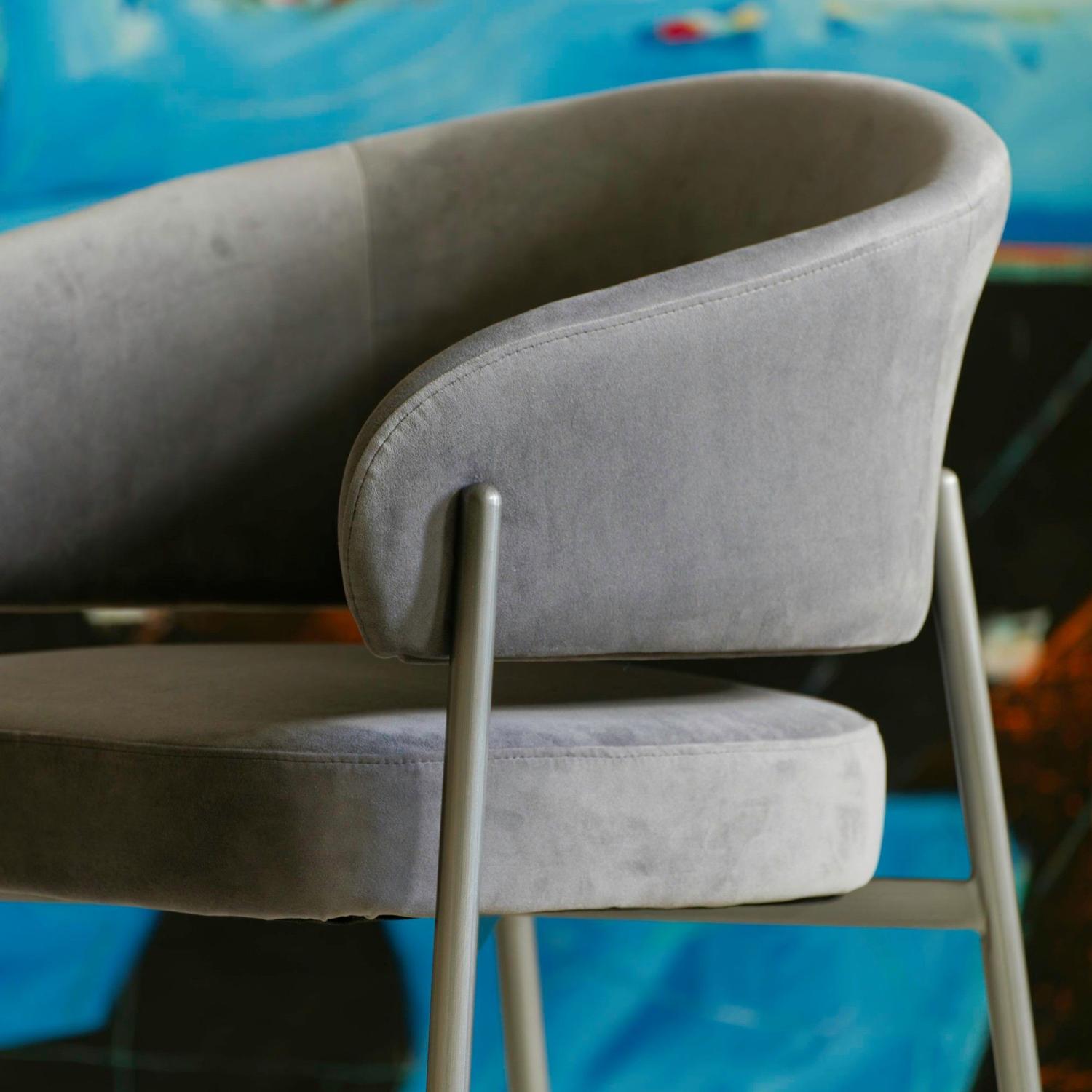 Olori Chair Grey - Andrew Martin Velvet