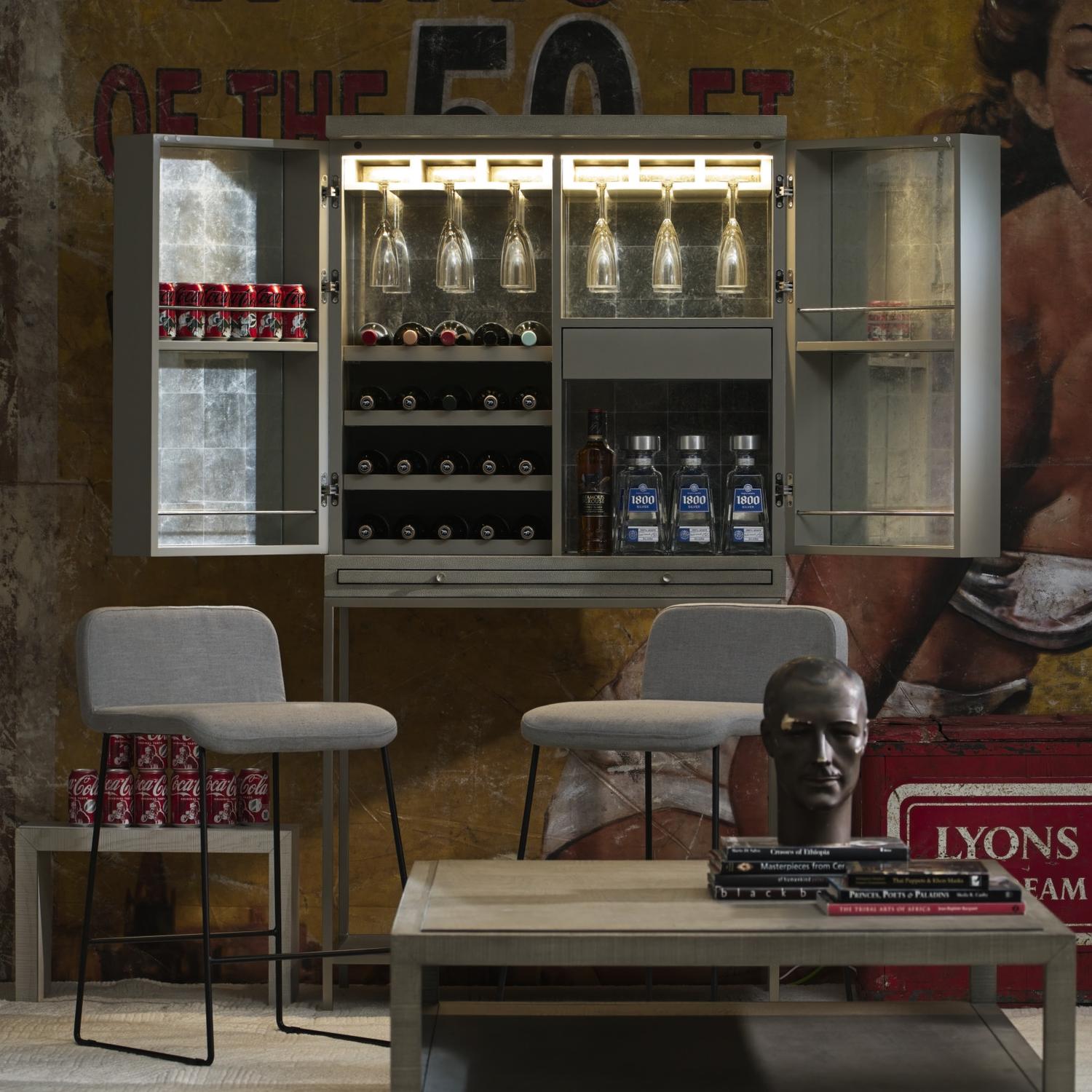 Lucy Bar Stool Bar Stool Grey - Andrew Martin Other Fabric