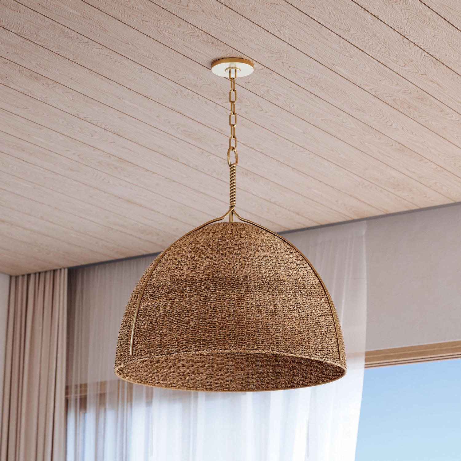 Woodlawn Pendant Light Large Brown Gold - Andrew Martin