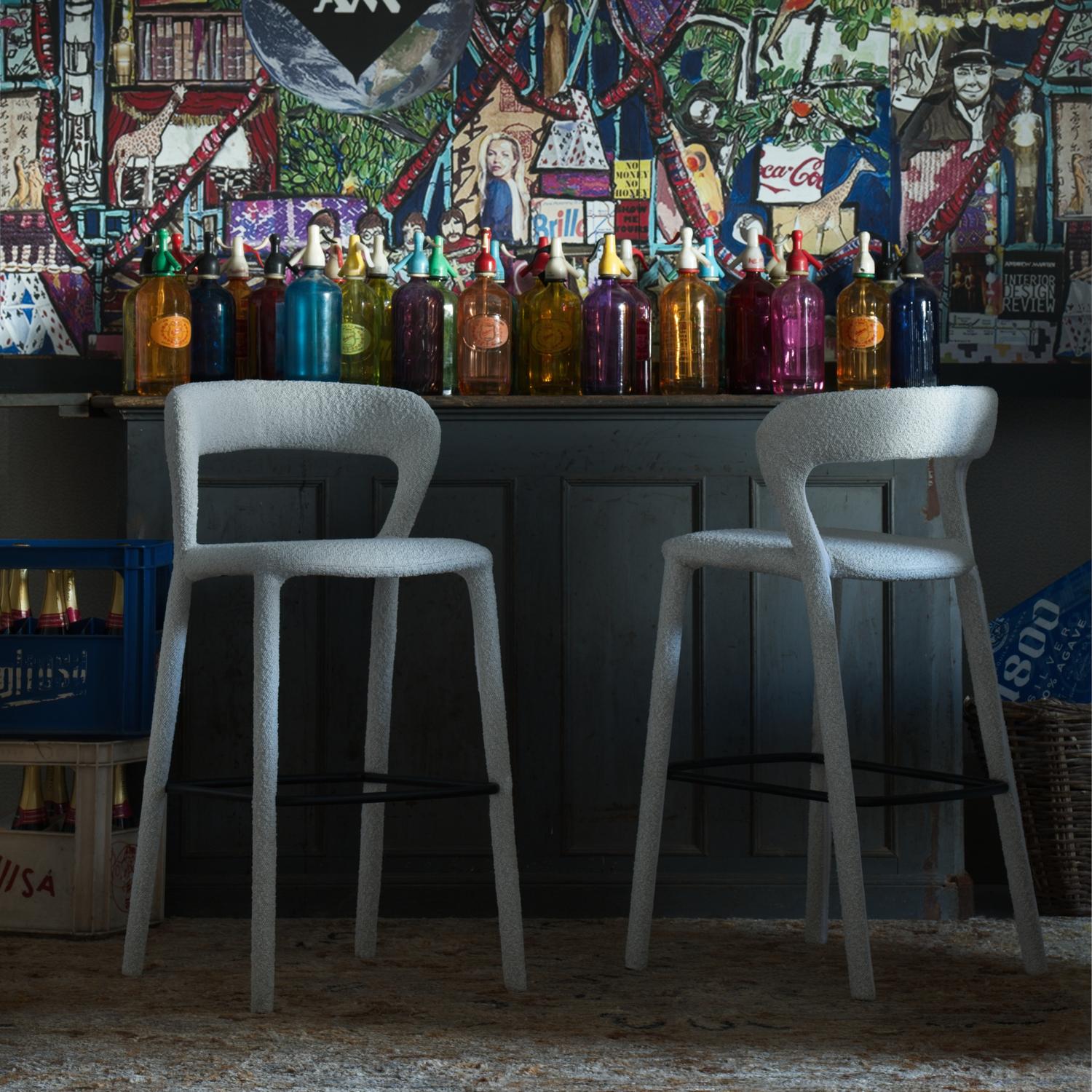 Mian Bar Stool Bar Stool White - Andrew Martin Boucle