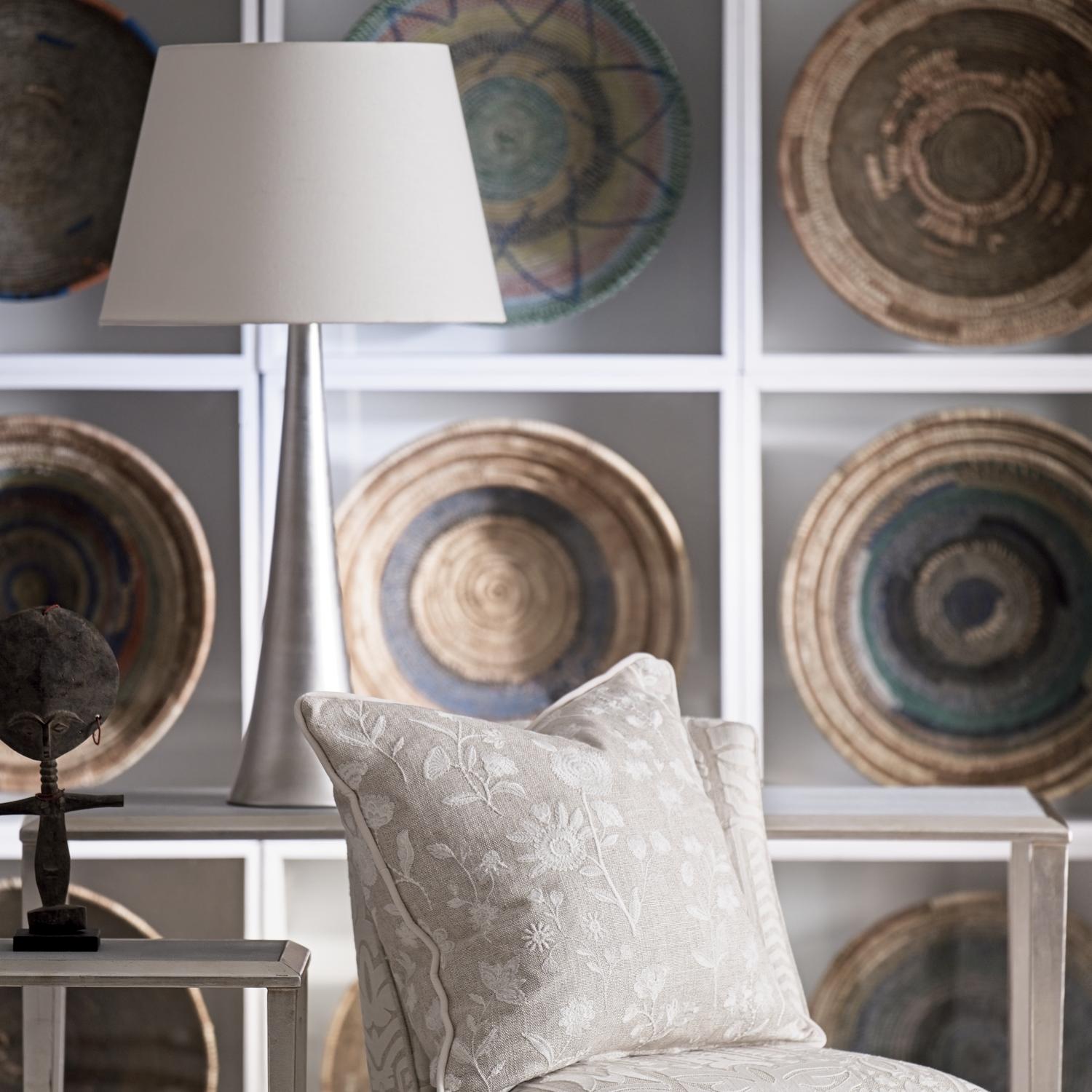 Dover Table Lamp Silver Table Lamp Burnished Silver Leaf - Andrew Martin