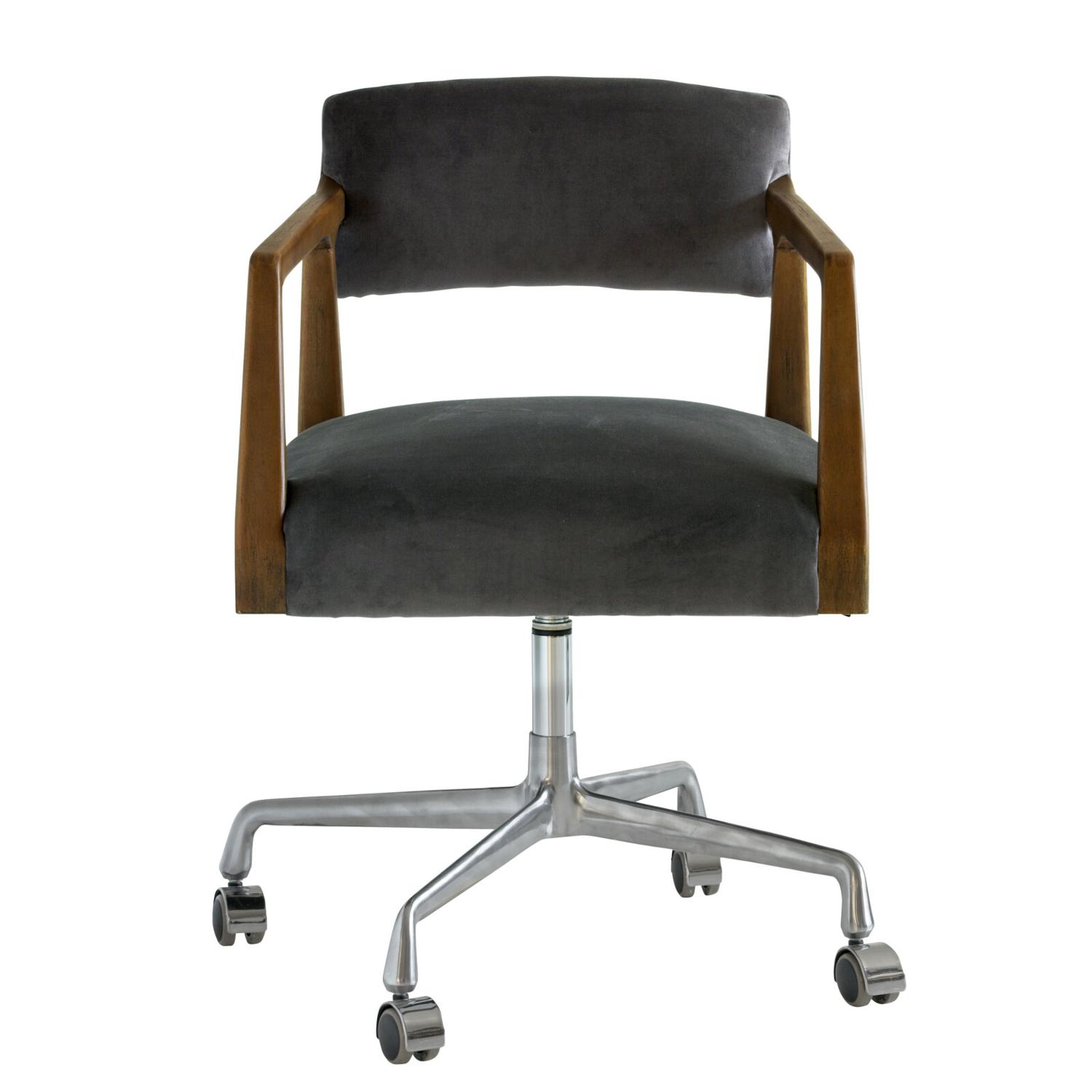 Theo Desk Chair Chair Grey - Andrew Martin Velvet